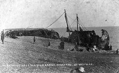 Cutting-up-the-submarine-U118-beached-opposite-Harold-Place.-1919.